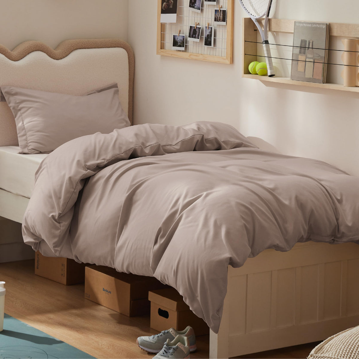 Bedsure Duvet Cover Queen Size, 3Pcs Soft Double Brushed Bedding Set, Linen