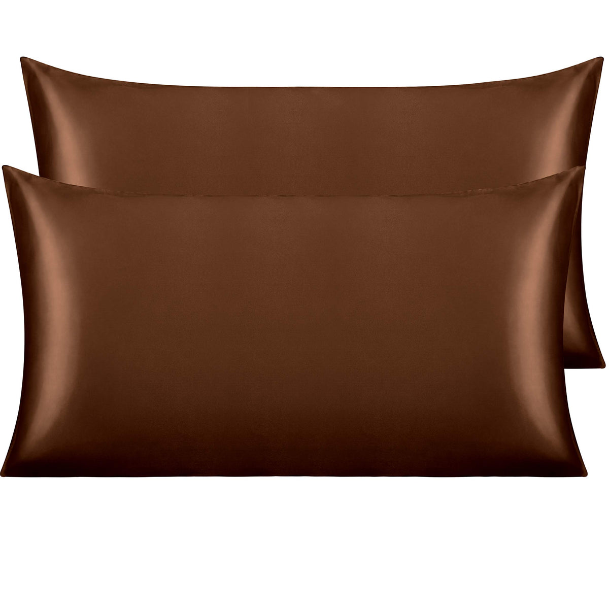 NTBAY Standard Satin Pillowcases, Set of 2, Black