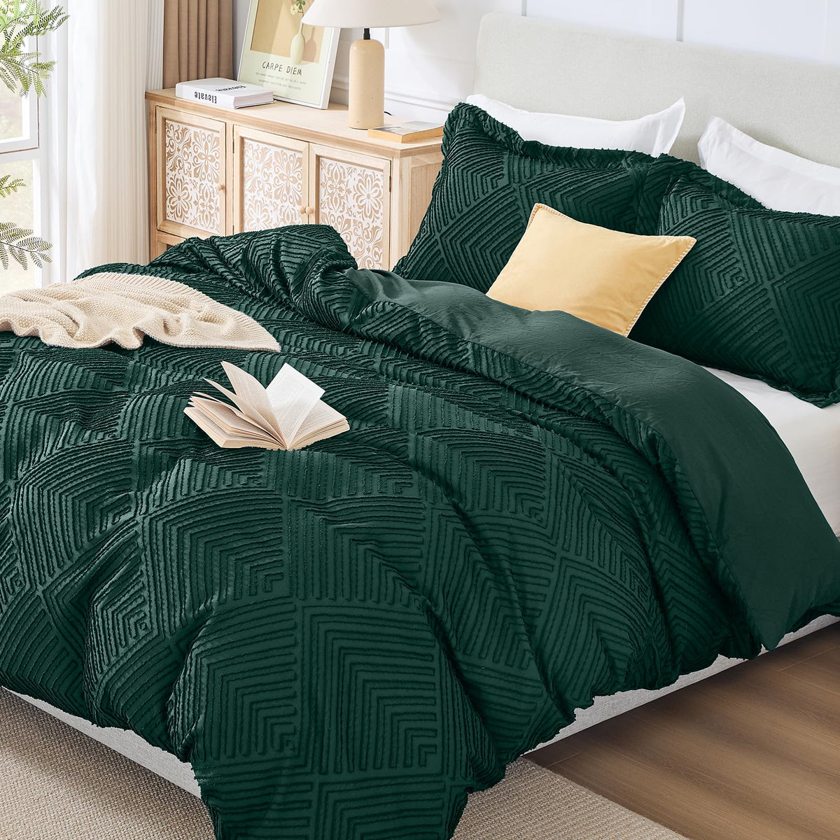 JOLLYVOGUE Duvet Cover Queen, 3-Piece, Ultra Soft Pre-Washed Microfiber