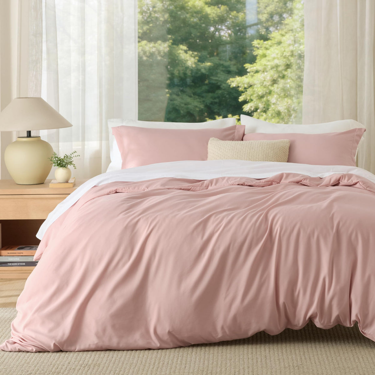 Bedsure Duvet Cover Queen Size, 3Pcs Soft Double Brushed Bedding Set, Linen