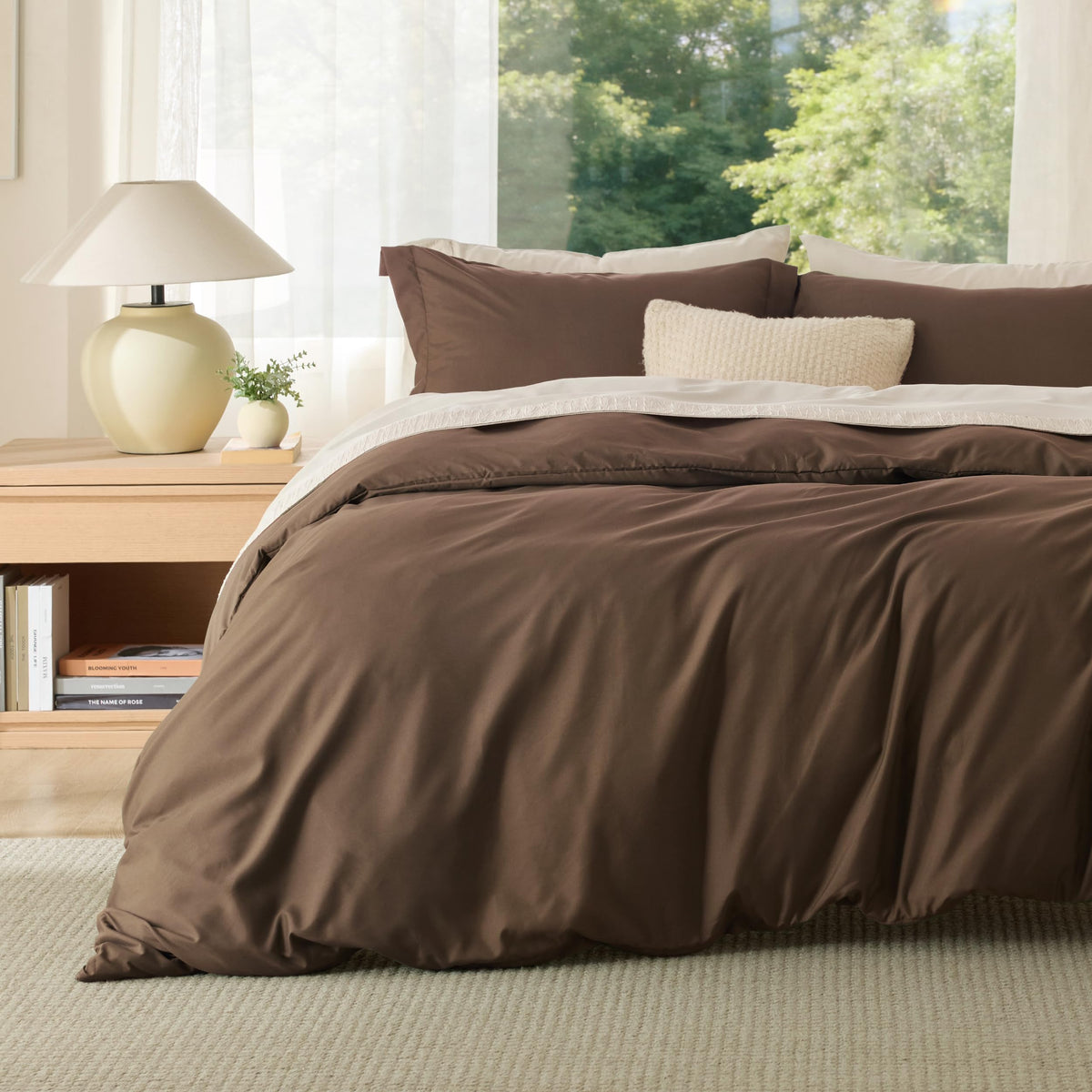 Bedsure Duvet Cover Full Size - Soft Double Brushed Bedding Set for Kids & Adults, Zipper Closure, 3 Pieces, Includes 1 Duvet Cover (80"x90") & 2 Pillow Shams, NO Comforter, White