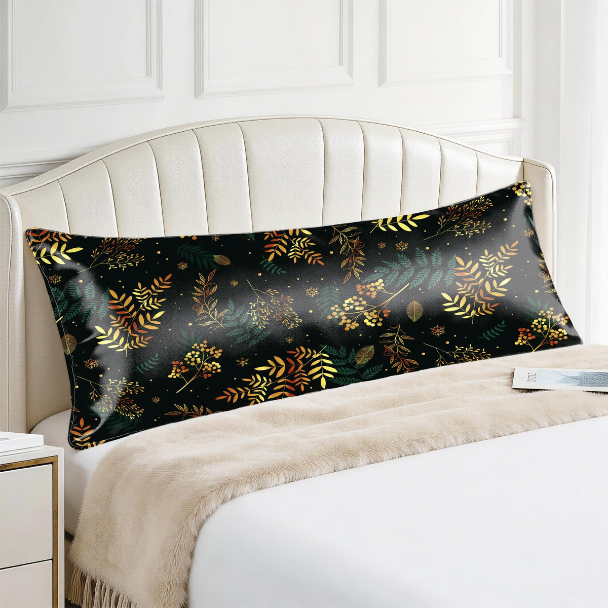 EXQ Home Satin Pillowcase for Hair and Skin Queen - Printed Black Sun