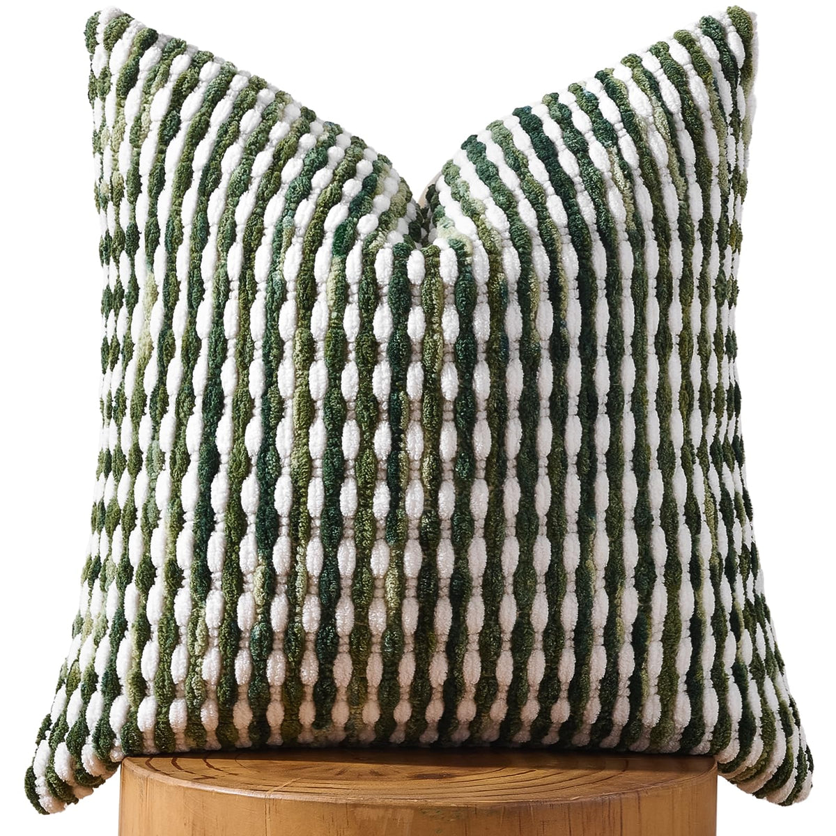 AmHoo Set of 2 Boho Chenille Pillow Cover,18 x 18-Inch Brown
