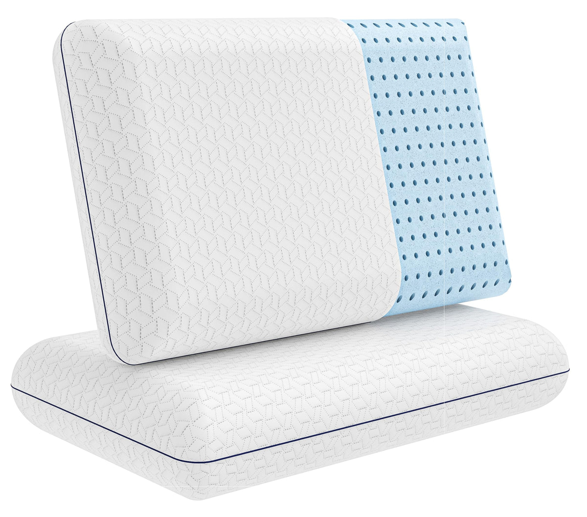 Vaverto Memory Foam Pillows - Cooling Firm Pillow - Standard Size 1-Pack