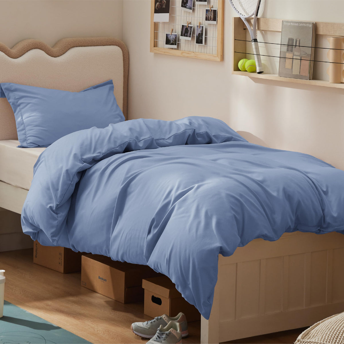 Bedsure Duvet Cover Full Size - Soft Double Brushed Bedding Set for Kids & Adults, Zipper Closure, 3 Pieces, Includes 1 Duvet Cover (80"x90") & 2 Pillow Shams, NO Comforter, White