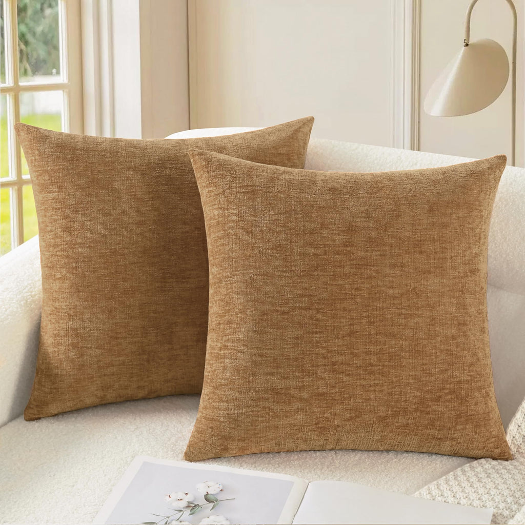 CaliTime Decorative Couch Throw Pillow Covers 18 X 18 Inches Navy Blue