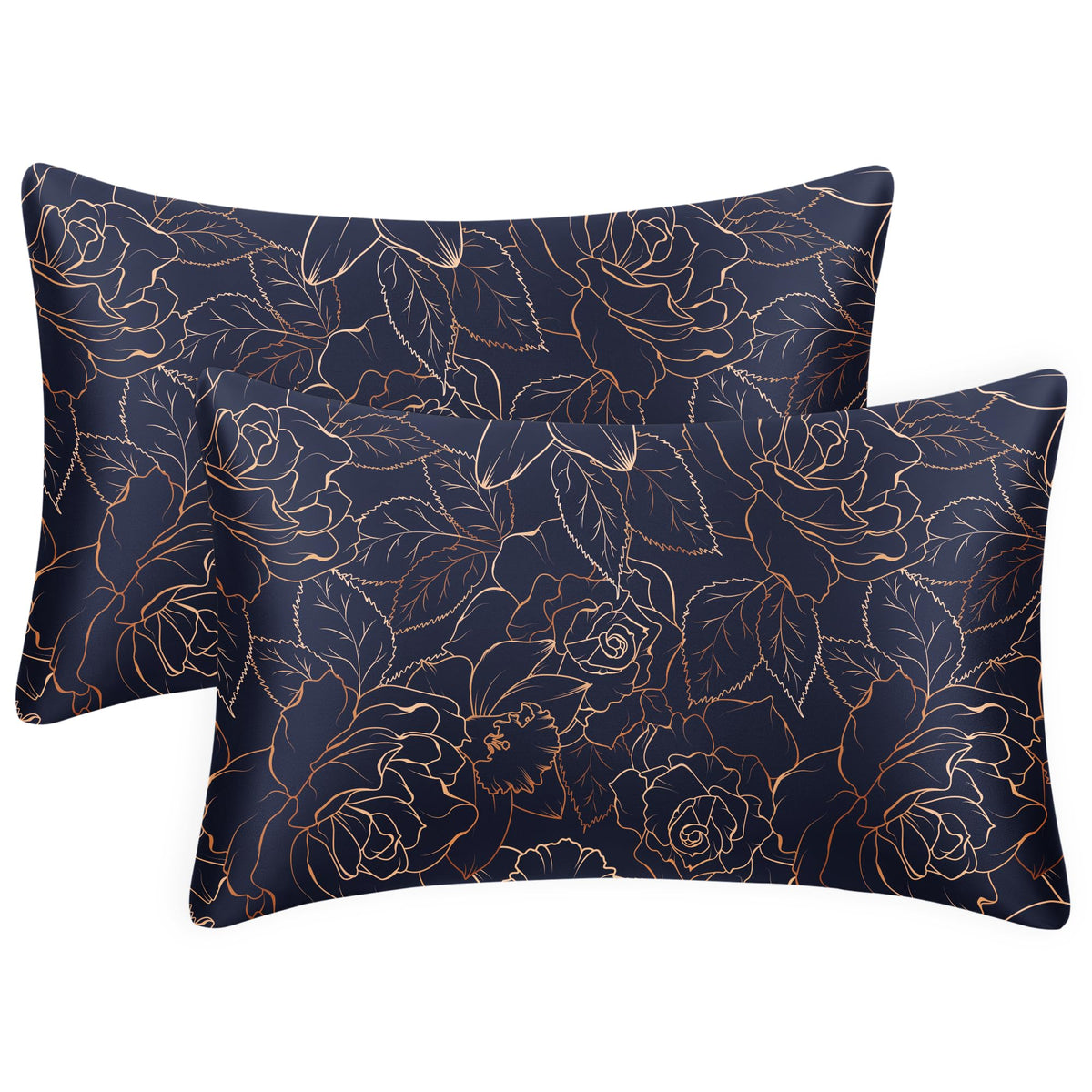 EXQ Home Satin Pillowcase for Hair and Skin Queen - Printed Black Sun