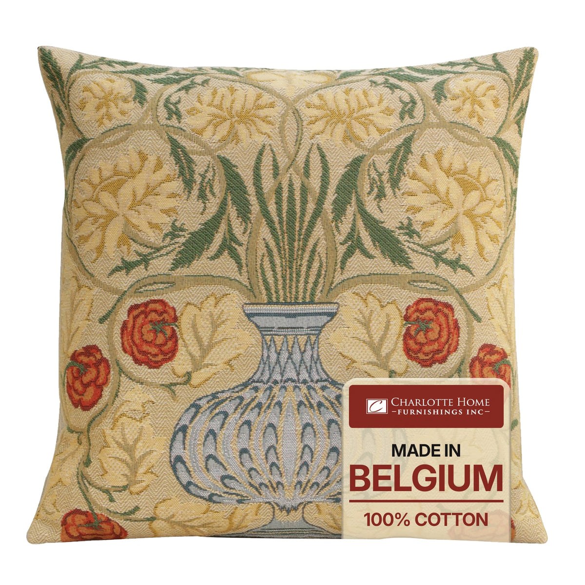 William Morris Tree of Life Light Tapestry Throw Pillow Cover 18 x 18 in