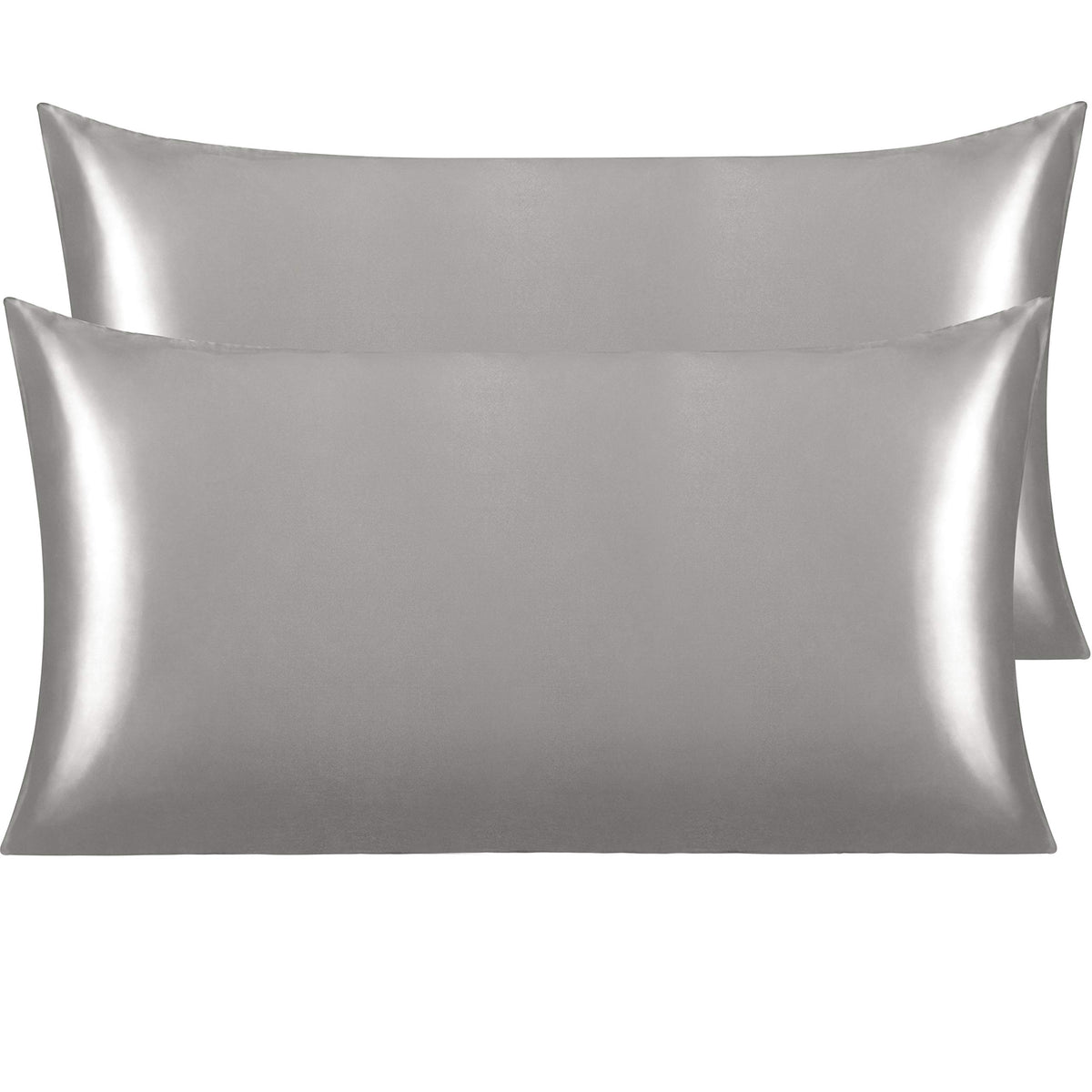 NTBAY Standard Satin Pillowcases, Set of 2, Black