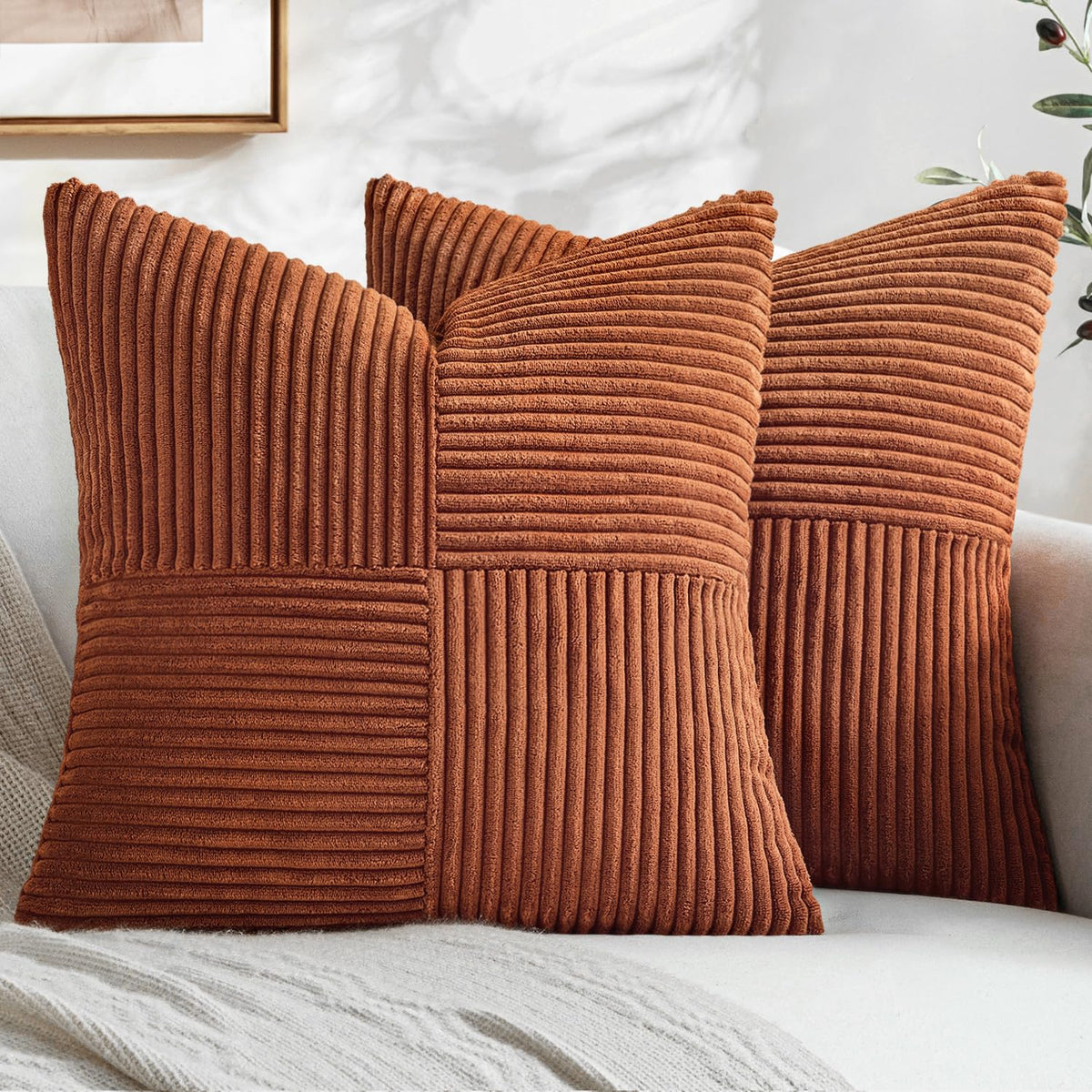 MIULEE Black Decorative Throw Pillow Covers for Couch 18x18 Inch