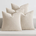 MIULEE Fall Decorative Boucle Throw Pillow Covers 18x18 Brown Set of 4