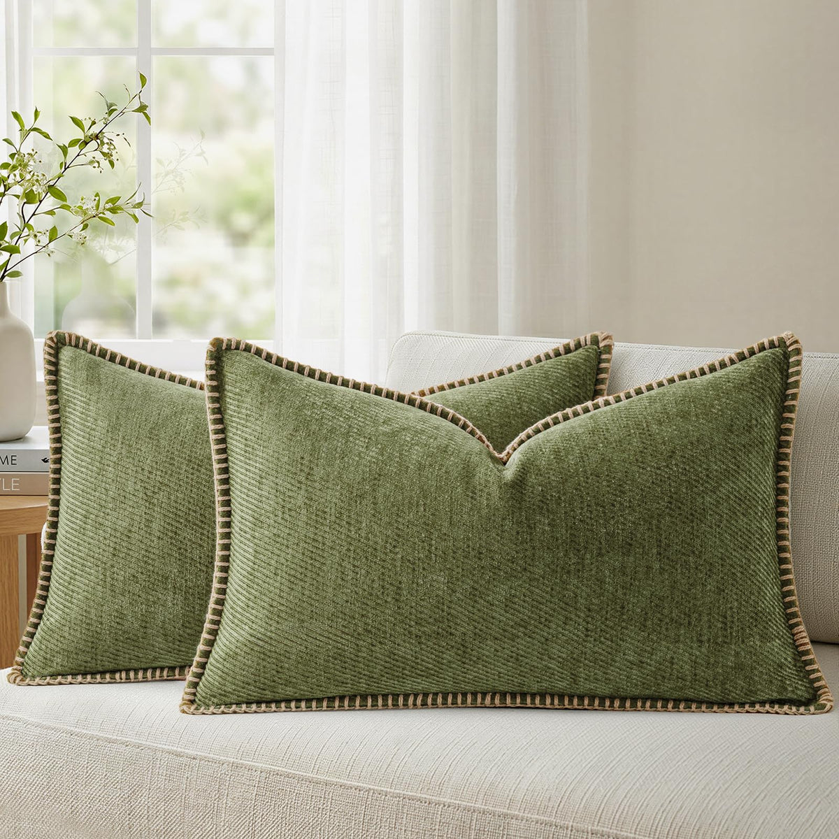a moment Fall Decorative Throw Pillow Covers Pack of 2,12x20 Inch Rust