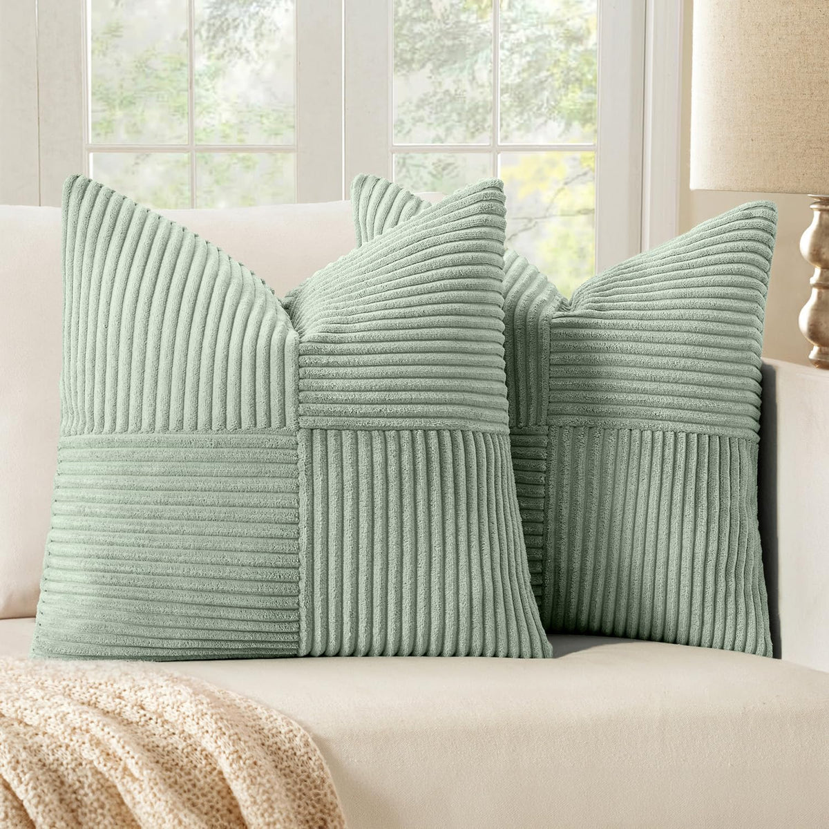 MIULEE Black Decorative Throw Pillow Covers for Couch 18x18 Inch