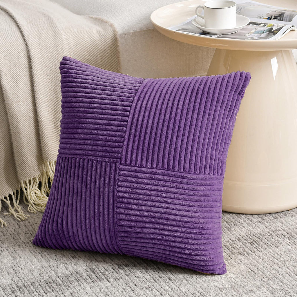Fancy Homi Blush Pink Lumbar Decorative Throw Pillow Covers 12x20 Inch for Living Room Couch Bed, Rustic Farmhouse Boho Home Decor, Soft Striped Corduroy Rectangle Accent Cushion Case 30x50 cm