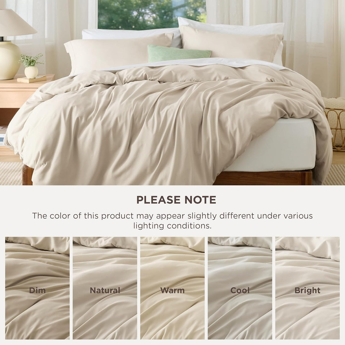 Bedsure Duvet Cover Queen Size, 3Pcs Soft Double Brushed Bedding Set, Linen