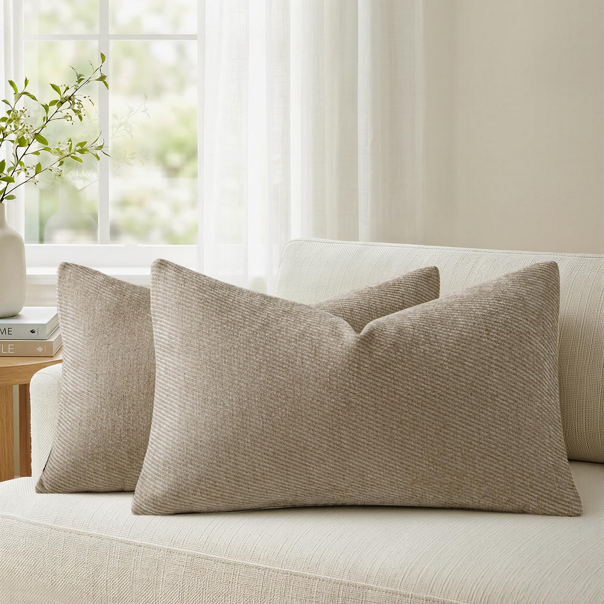 a moment Fall Decorative Throw Pillow Covers Pack of 2,12x20 Inch Rust