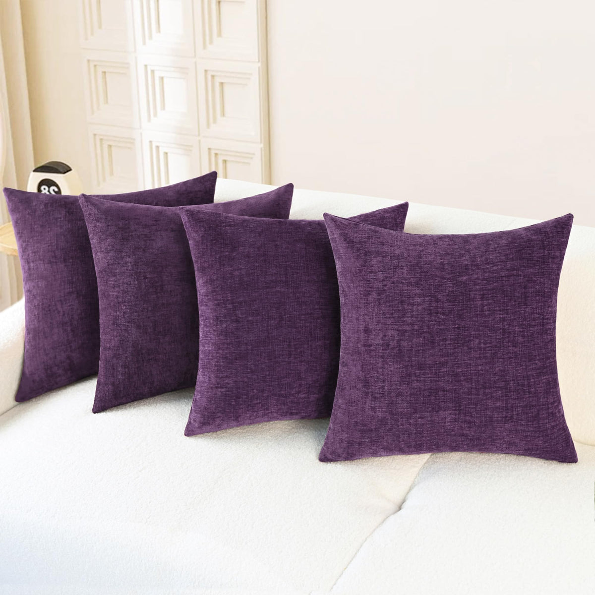 CaliTime Decorative Couch Throw Pillow Covers 18 X 18 Inches Navy Blue