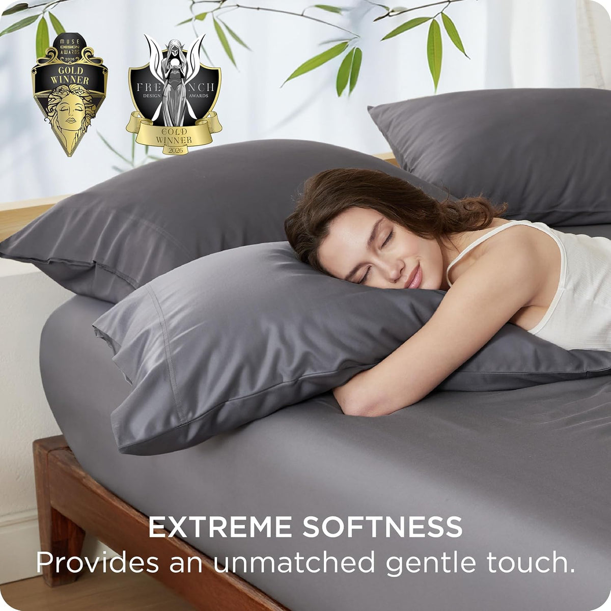 Bedsure PureWoven Pillow Cases Queen Set of 2, Rayon Derived from Bamboo