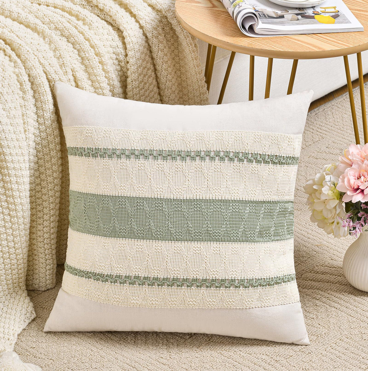 Fancy Homi Set of 1 Navy Blue Lumbar Decorative Throw Pillow Covers 12x20 Inch for Couch Bed Sofa Living Room, Soft Cotton blend Woven Textured Cushion Case