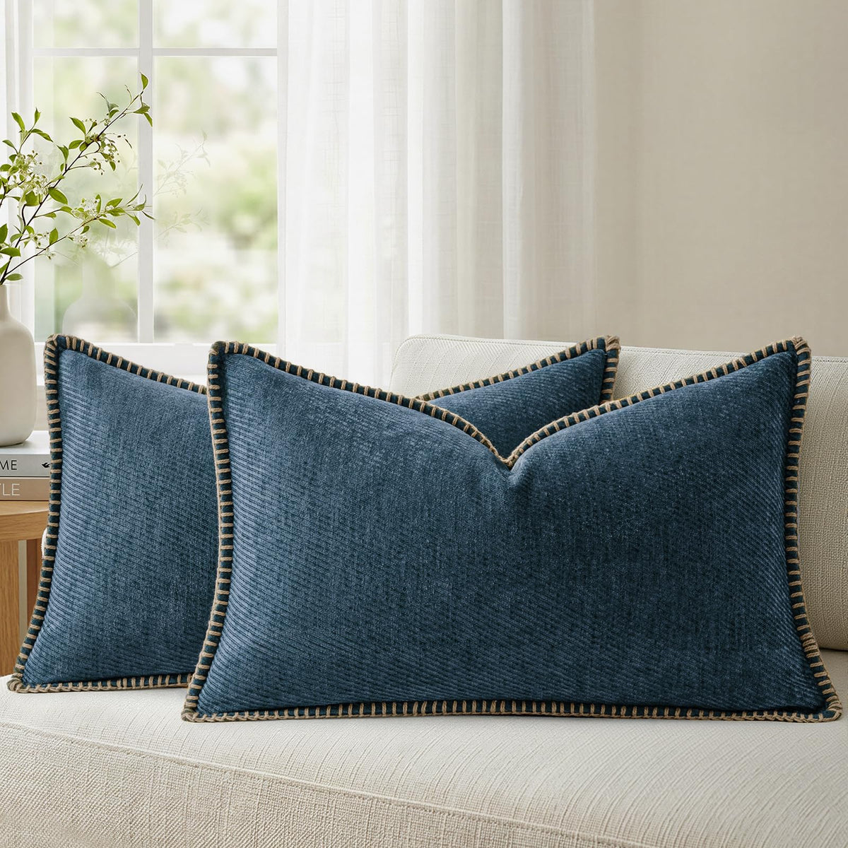 a moment Fall Decorative Throw Pillow Covers Pack of 2,12x20 Inch Rust