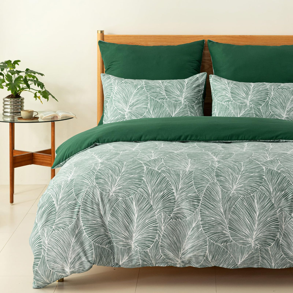 Lekesky Floral Duvet Cover Queen Size 3-Piece, Sage Green