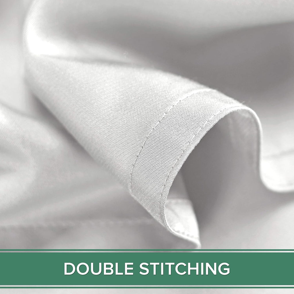 Queen Pillowcases by Pure Bamboo, Genuine 100% Organic Viscose Derived from Bamboo, Luxuriously Soft & Cooling, Double Stitching, Envelope Closure (2 Queen Pillowcases, White)