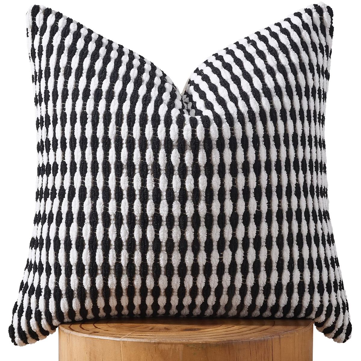 AmHoo Set of 2 Boho Chenille Pillow Cover,18 x 18-Inch Brown
