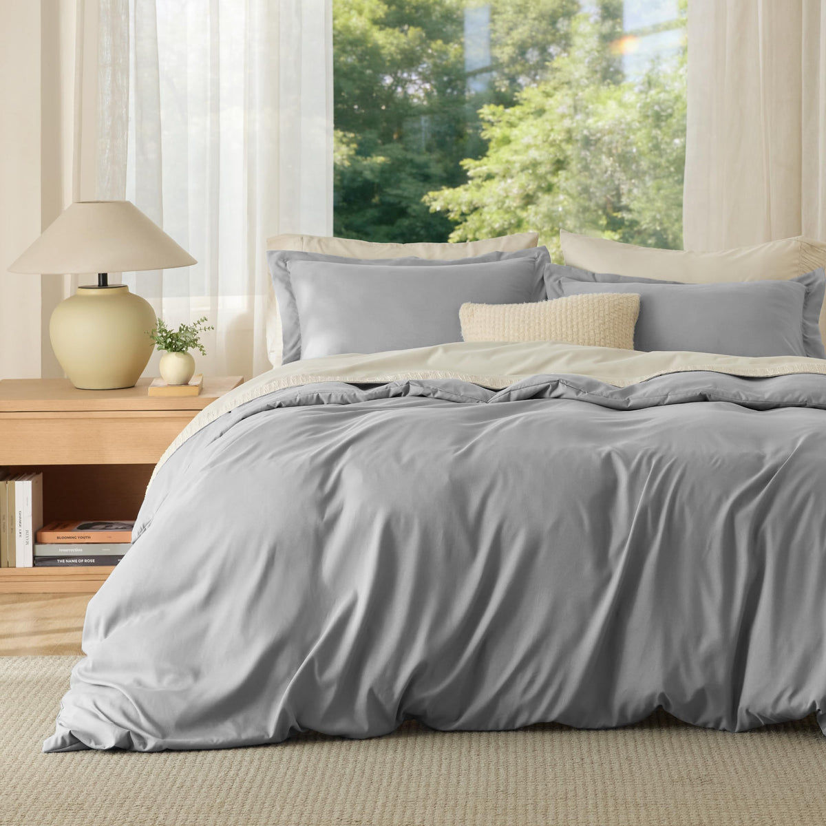 Bedsure White Duvet Cover Queen Size - Soft Double Brushed Bedding Set for Kids & Adults, Zipper Closure, 3 Pieces, Includes 1 Duvet Cover (90"x90") & 2 Pillow Shams, NO Comforter