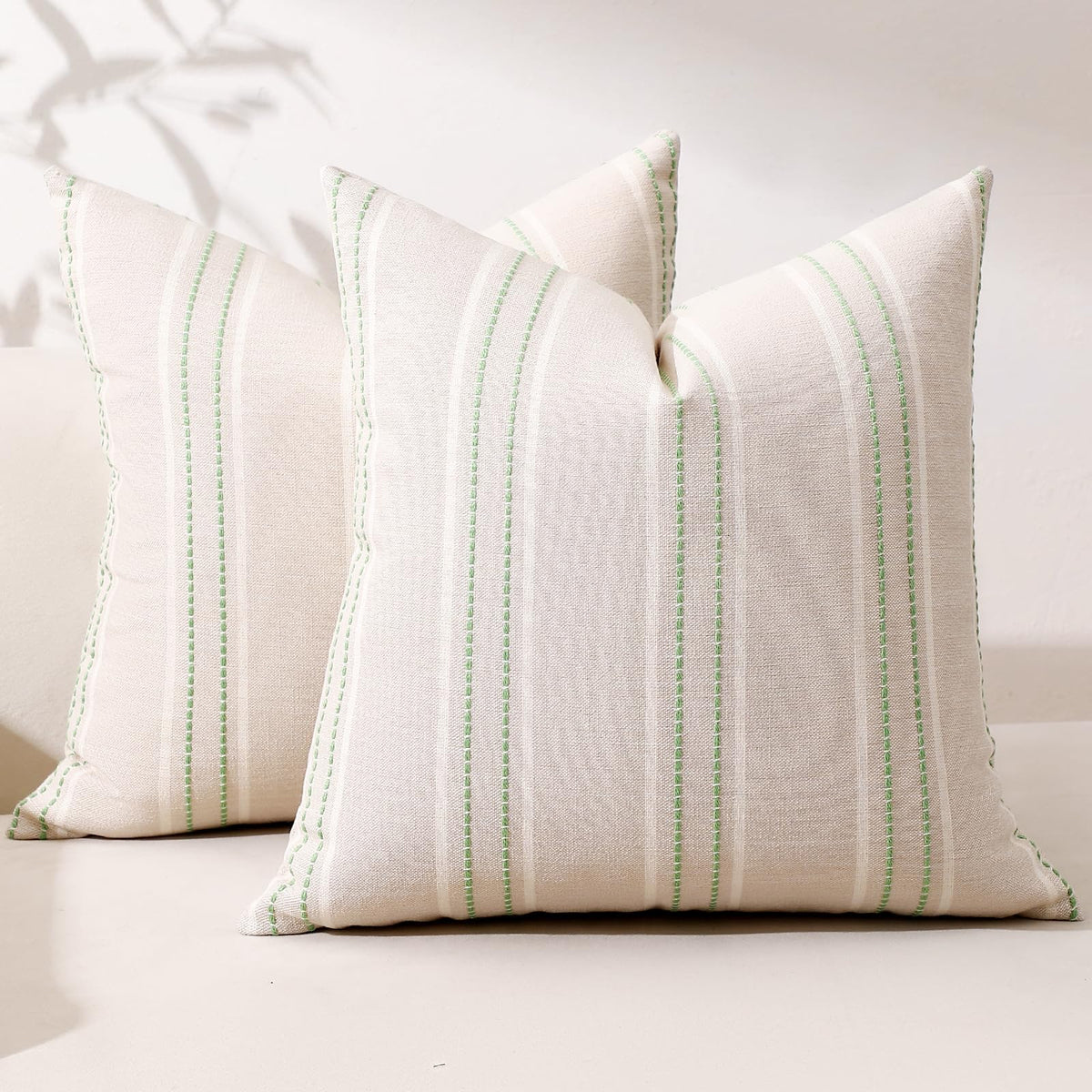 Hckot Navy Blue Throw Pillow Covers 20x20 Set of 2 Striped Pillow Covers