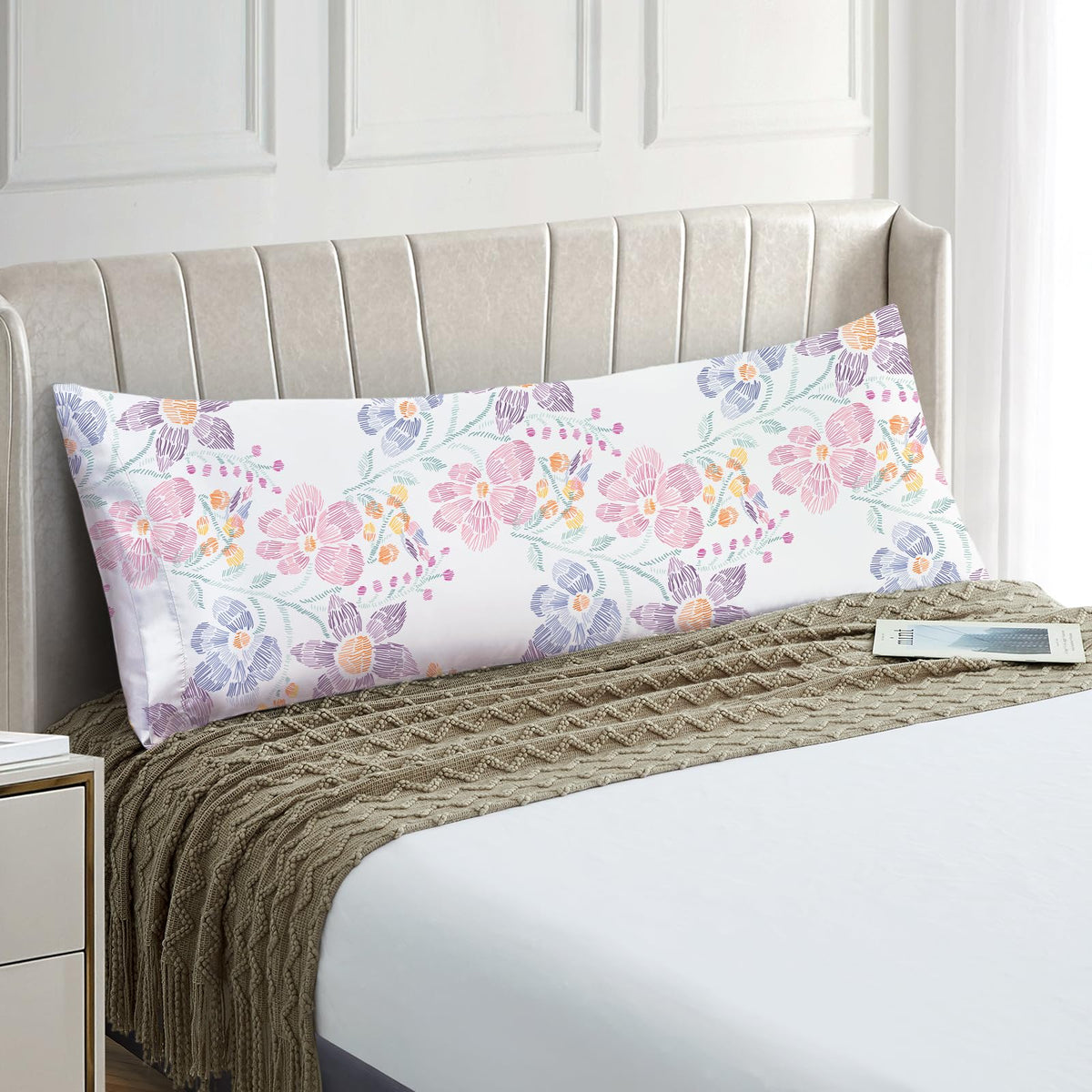 EXQ Home Satin Pillowcase for Hair and Skin Queen - Printed Black Sun