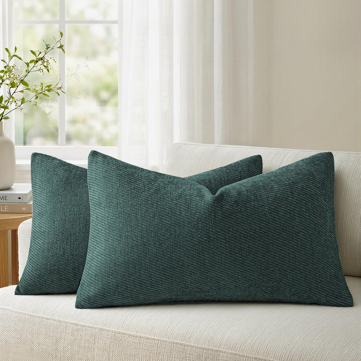 a moment Fall Decorative Throw Pillow Covers Pack of 2,12x20 Inch Rust