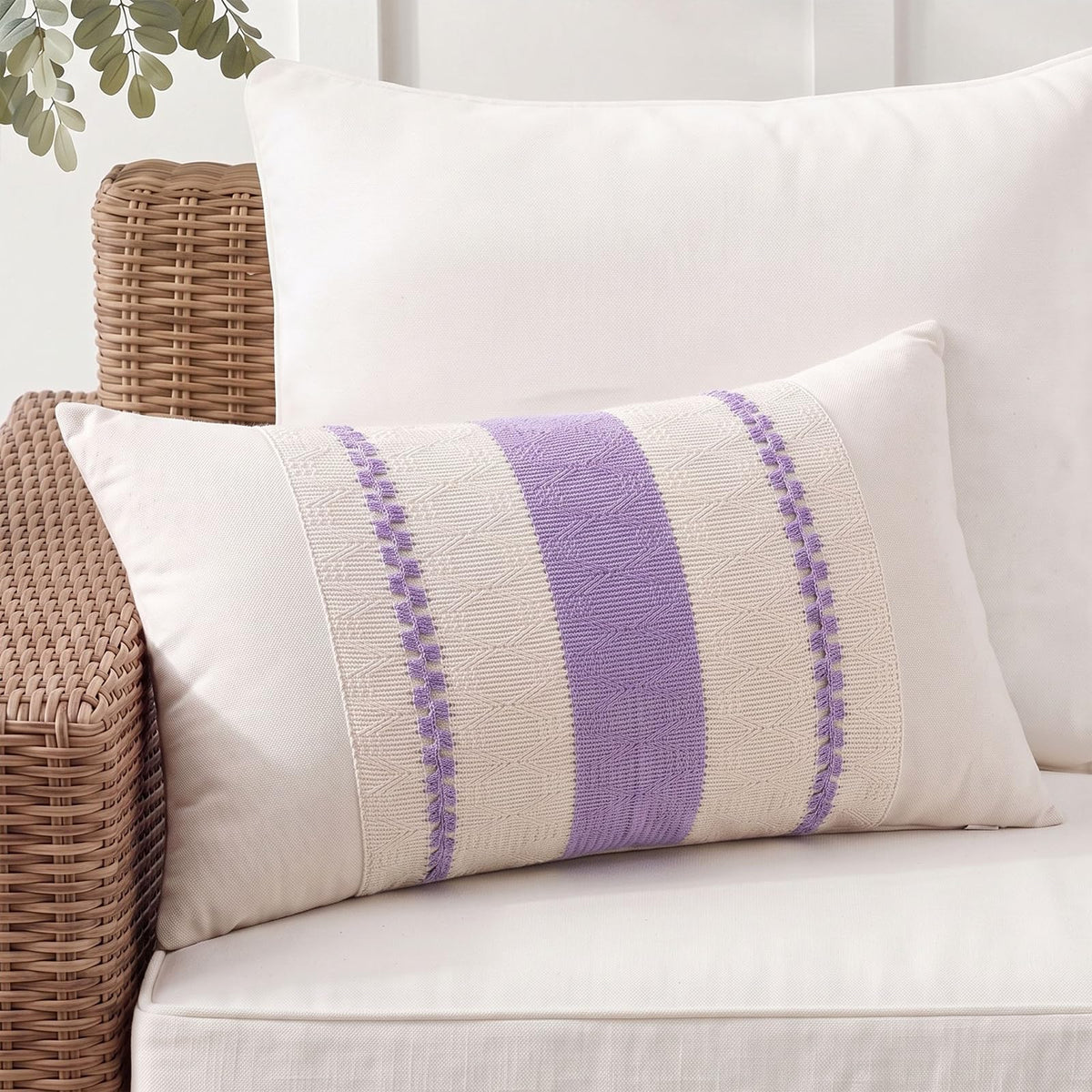 Fancy Homi Set of 1 Navy Blue Lumbar Decorative Throw Pillow Covers 12x20 Inch for Couch Bed Sofa Living Room, Soft Cotton blend Woven Textured Cushion Case