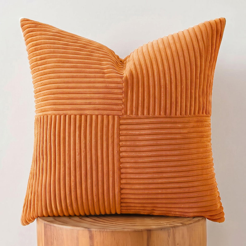 Fancy Homi Blush Pink Lumbar Decorative Throw Pillow Covers 12x20 Inch for Living Room Couch Bed, Rustic Farmhouse Boho Home Decor, Soft Striped Corduroy Rectangle Accent Cushion Case 30x50 cm