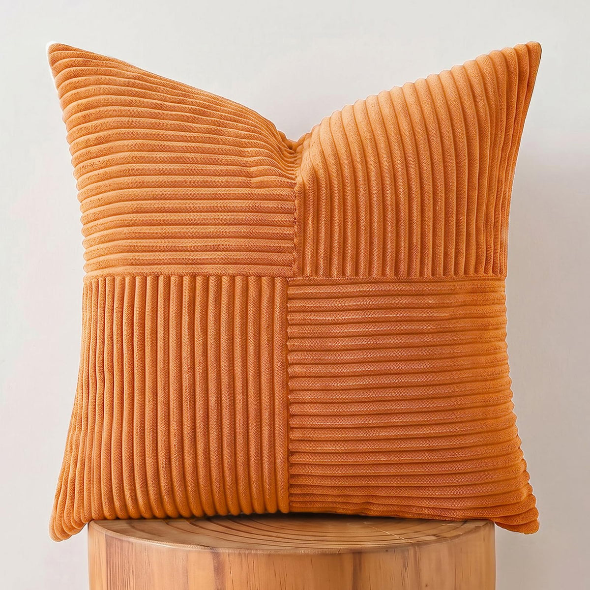 Fancy Homi Blush Pink Lumbar Decorative Throw Pillow Covers 12x20 Inch for Living Room Couch Bed, Rustic Farmhouse Boho Home Decor, Soft Striped Corduroy Rectangle Accent Cushion Case 30x50 cm