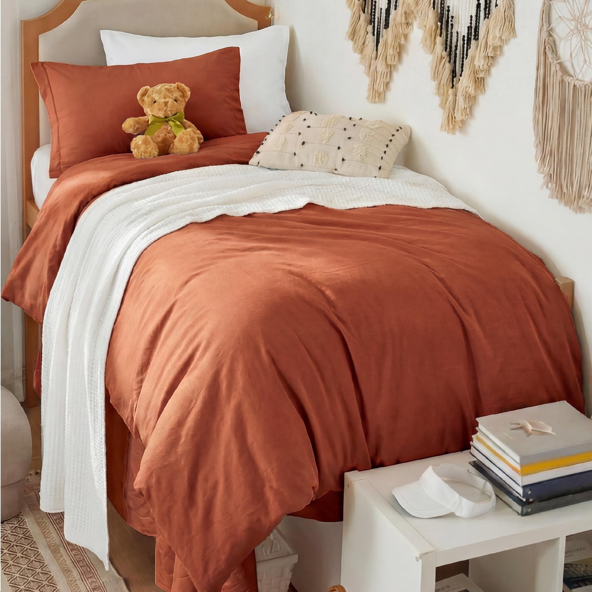Bedsure Prewashed Duvet Cover Queen, Cotton-Like Soft Bedding Set, Beige