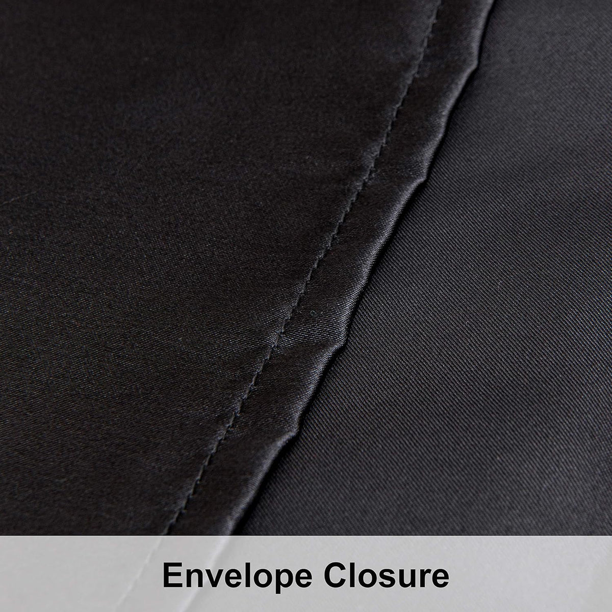 NTBAY Standard Satin Pillowcases, Set of 2, Black