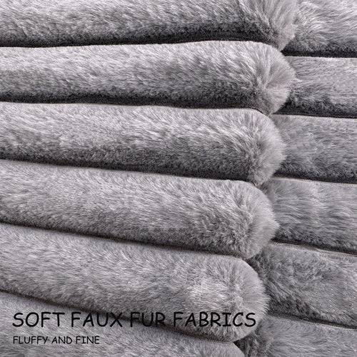 2 Pack 18x18 Pillow Cover Velvet Pillow Covers, Faux Fur Square Throw Pillow Covers for Living Room Decorations Throw Pillow Case, Throw Pillow Cover Cushion Cover for Home Sofa Bedroom Car, Grey