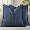 MIULEE Couch Pillow Covers 18x18 Olive Green Textured Corduroy