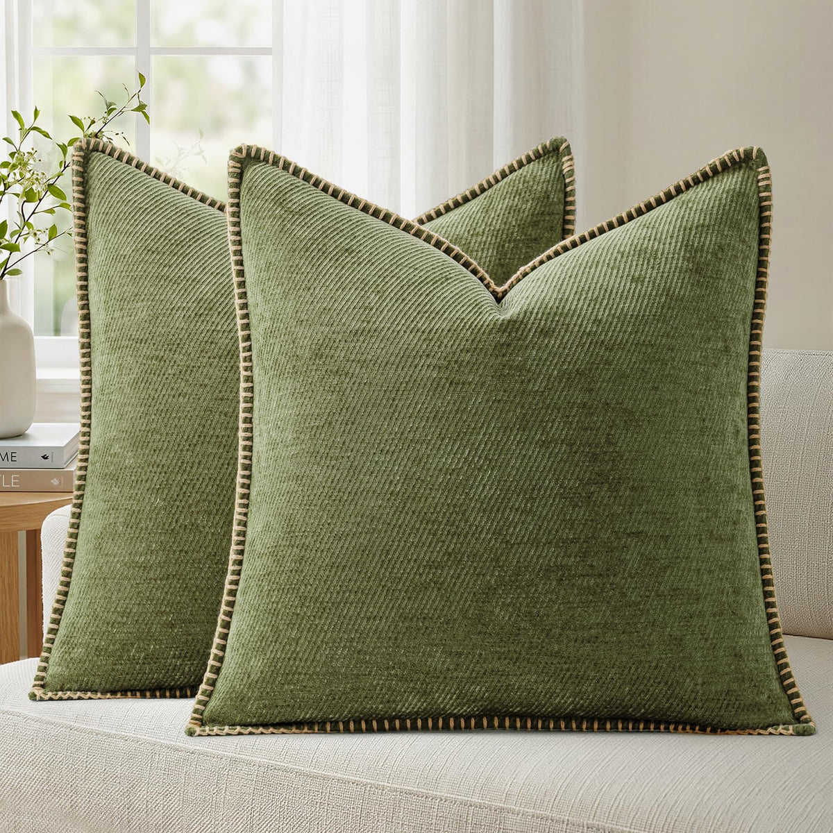 a moment Fall Decorative Throw Pillow Covers Pack of 2,12x20 Inch Rust