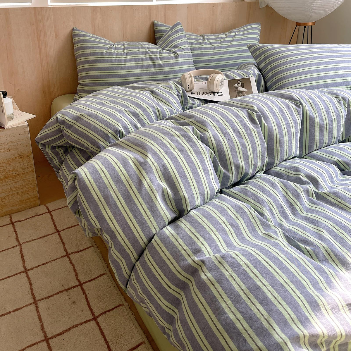 French Chic Ruffled Duvet Cover Queen Size Beige Wavy Jacquard Bedding Set 3 Pieces, Microfiber Zipper Comforter Cover and 2 Pillowcases Aesthetic Boho Girls Women Bedding Duvet Cover for All Seasons