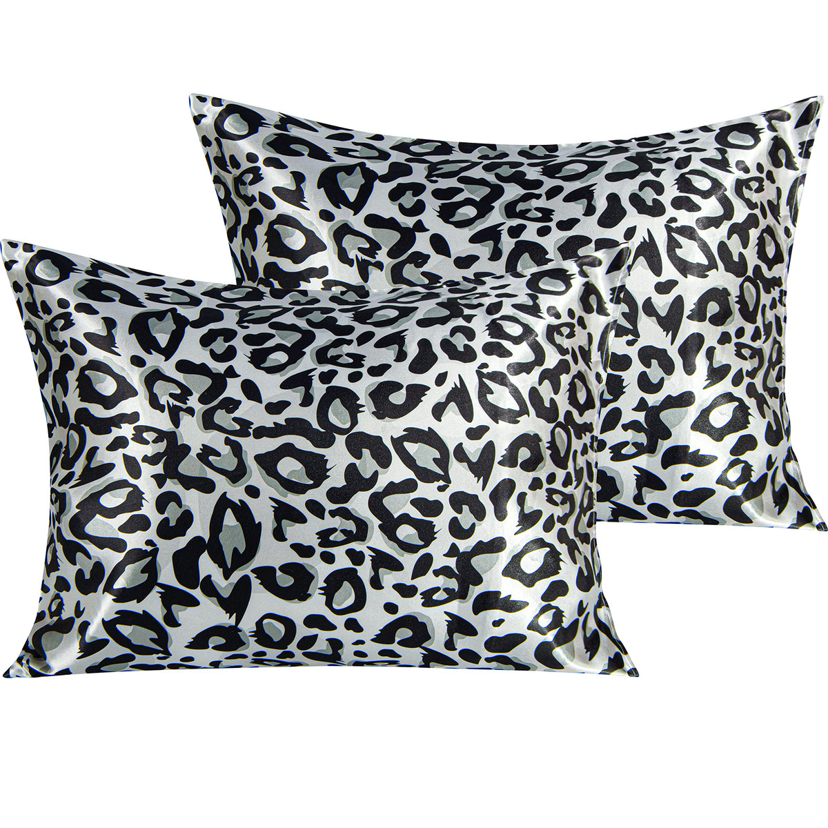 NTBAY Standard Satin Pillowcases, Set of 2, Black
