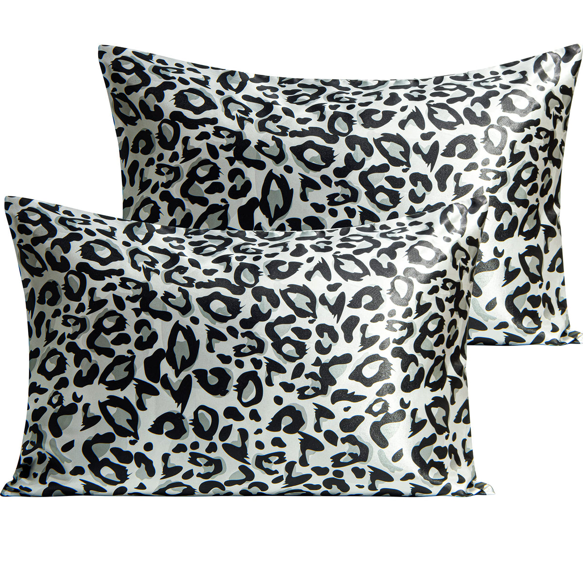 NTBAY Standard Satin Pillowcases, Set of 2, Black