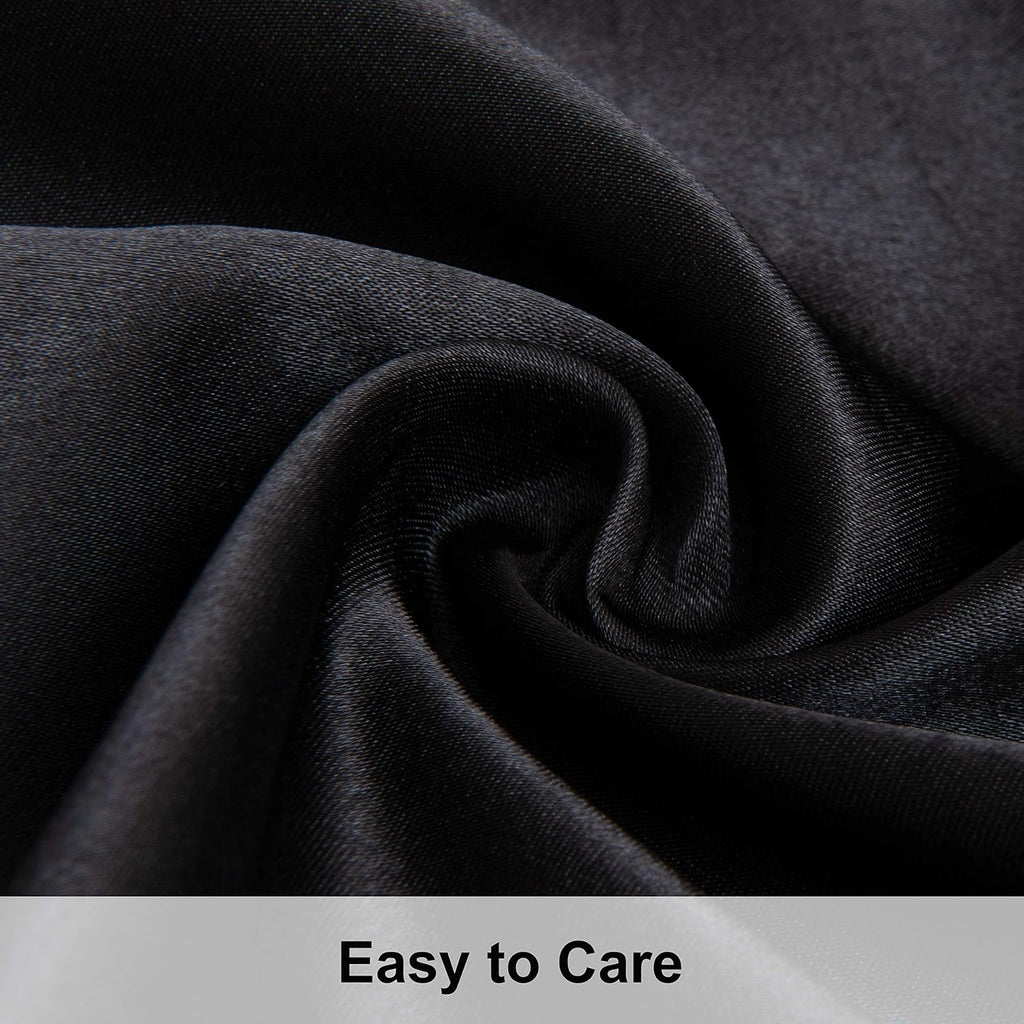 NTBAY Standard Satin Pillowcases, Set of 2, Black