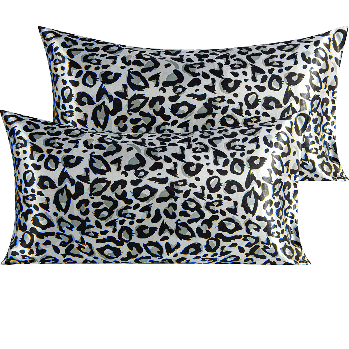 NTBAY Standard Satin Pillowcases, Set of 2, Black