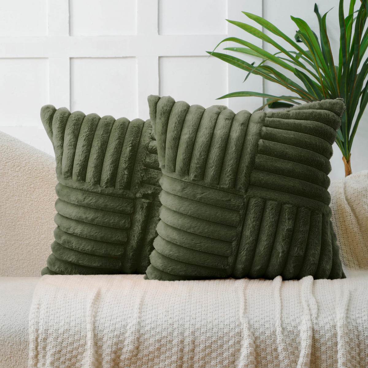 All Smiles Navy Blue Decorative Throw Pillow Covers 18x18 Set of 2