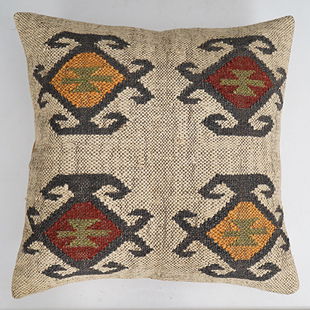 Indian Vintage Kilim Hand Loom Cushion Cover 18X18 Pillows Boho Ethnic Shams Jute Pillow Cases Rug Boho