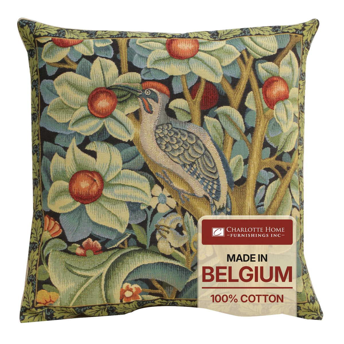 William Morris Tree of Life Light Tapestry Throw Pillow Cover 18 x 18 in