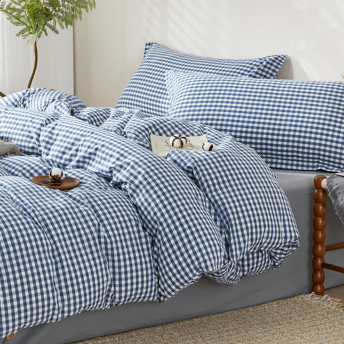 Duvet Cover Set King Size 100% Organic Cotton Pirate Black, SAPHREAS 3 Pcs Soft Bedding Comforter Cover with Zipper Closure & Corner Ties, Comforter Not Included