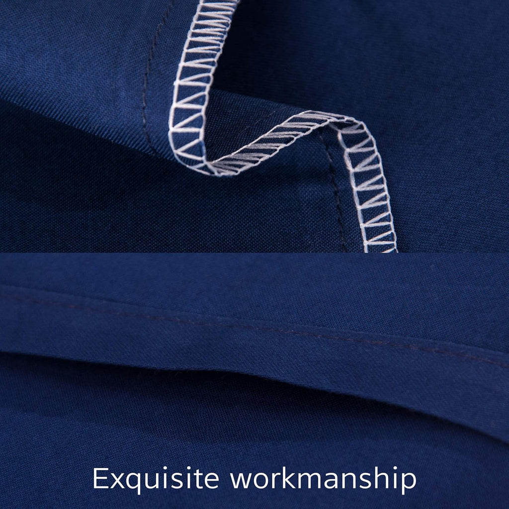 NTBAY Queen Egyptian Cotton Sateen Pillowcases, Set of 2, Navy Blue