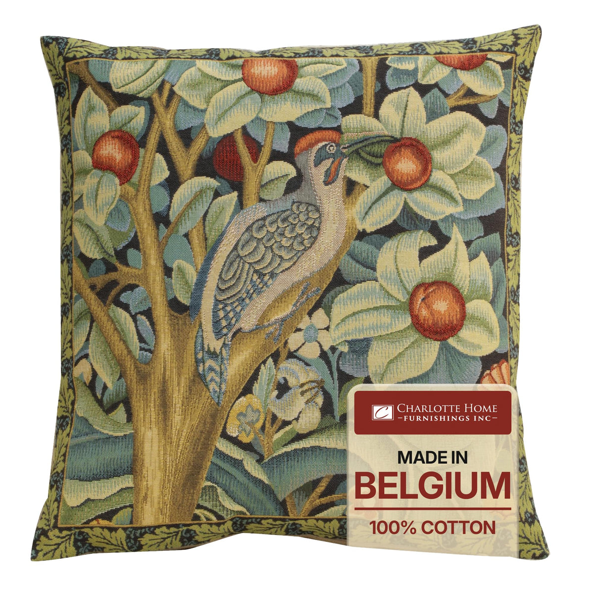 William Morris Tree of Life Light Tapestry Throw Pillow Cover 18 x 18 in